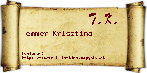 Temmer Krisztina névjegykártya